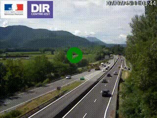 Caméra trafic à Meylan sur la Rocade-Sud de Grenoble en direction d'Aix-en-Provence