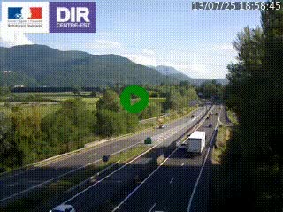 Caméra trafic à Meylan sur la Rocade-Sud de Grenoble en direction d'Aix-en-Provence