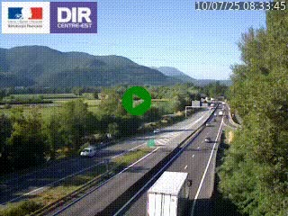 Caméra trafic à Meylan sur la Rocade-Sud de Grenoble en direction d'Aix-en-Provence