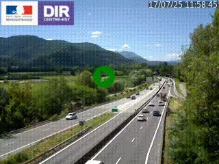 Caméra trafic à Meylan sur la Rocade-Sud de Grenoble en direction d'Aix-en-Provence