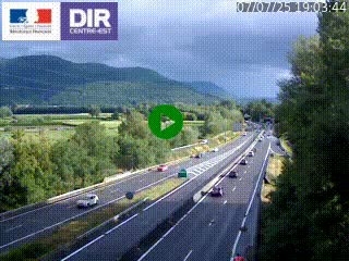 Caméra trafic à Meylan sur la Rocade-Sud de Grenoble en direction d'Aix-en-Provence