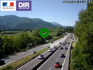 Caméra trafic à Meylan sur la Rocade-Sud de Grenoble en direction d'Aix-en-Provence