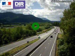 Caméra trafic à Meylan sur la Rocade-Sud de Grenoble en direction d'Aix-en-Provence