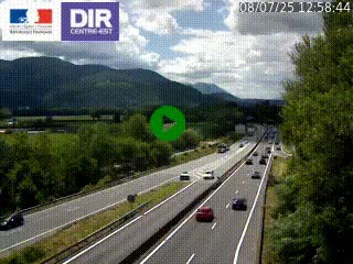 Caméra trafic à Meylan sur la Rocade-Sud de Grenoble en direction d'Aix-en-Provence