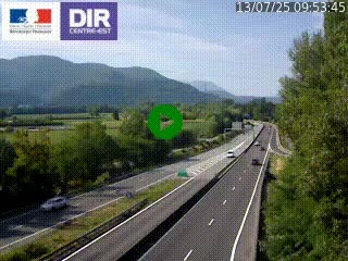 Caméra trafic à Meylan sur la Rocade-Sud de Grenoble en direction d'Aix-en-Provence