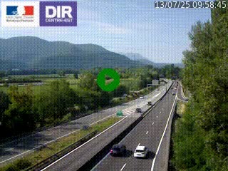 Caméra trafic à Meylan sur la Rocade-Sud de Grenoble en direction d'Aix-en-Provence