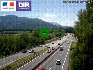 Caméra trafic à Meylan sur la Rocade-Sud de Grenoble en direction d'Aix-en-Provence