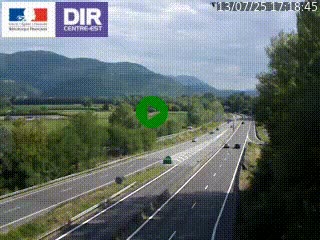 Caméra trafic à Meylan sur la Rocade-Sud de Grenoble en direction d'Aix-en-Provence
