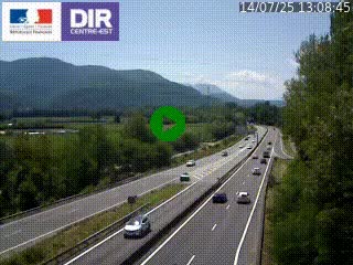 Caméra trafic à Meylan sur la Rocade-Sud de Grenoble en direction d'Aix-en-Provence