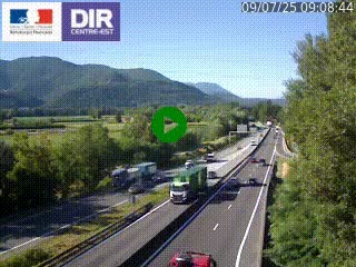 Caméra trafic à Meylan sur la Rocade-Sud de Grenoble en direction d'Aix-en-Provence