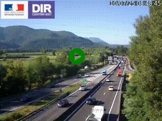 Caméra trafic à Meylan sur la Rocade-Sud de Grenoble en direction d'Aix-en-Provence