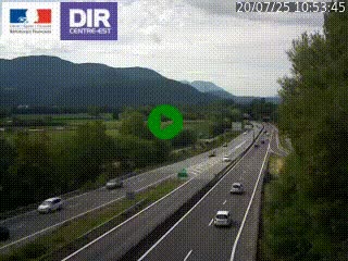 Caméra trafic à Meylan sur la Rocade-Sud de Grenoble en direction d'Aix-en-Provence
