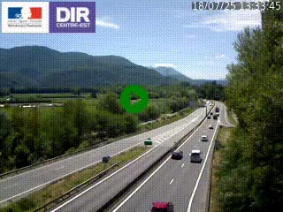 Caméra trafic à Meylan sur la Rocade-Sud de Grenoble en direction d'Aix-en-Provence