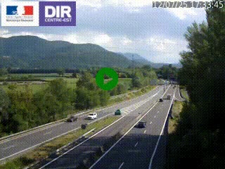 Caméra trafic à Meylan sur la Rocade-Sud de Grenoble en direction d'Aix-en-Provence