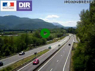 Caméra trafic à Meylan sur la Rocade-Sud de Grenoble en direction d'Aix-en-Provence
