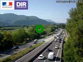 Caméra trafic à Meylan sur la Rocade-Sud de Grenoble en direction d'Aix-en-Provence