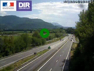 Caméra trafic à Meylan sur la Rocade-Sud de Grenoble en direction d'Aix-en-Provence