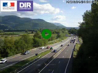 Caméra trafic à Meylan sur la Rocade-Sud de Grenoble en direction d'Aix-en-Provence
