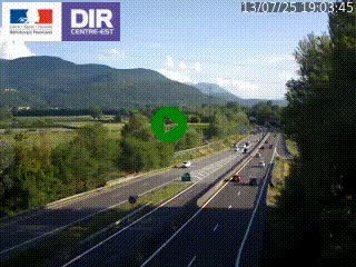 Caméra trafic à Meylan sur la Rocade-Sud de Grenoble en direction d'Aix-en-Provence