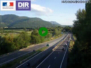 Caméra trafic à Meylan sur la Rocade-Sud de Grenoble en direction d'Aix-en-Provence