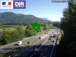 Caméra trafic à Meylan sur la Rocade-Sud de Grenoble en direction d'Aix-en-Provence