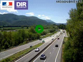Caméra trafic à Meylan sur la Rocade-Sud de Grenoble en direction d'Aix-en-Provence