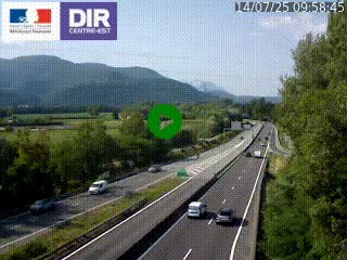 Caméra trafic à Meylan sur la Rocade-Sud de Grenoble en direction d'Aix-en-Provence