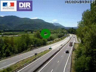 Caméra trafic à Meylan sur la Rocade-Sud de Grenoble en direction d'Aix-en-Provence