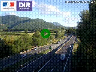 Caméra trafic à Meylan sur la Rocade-Sud de Grenoble en direction d'Aix-en-Provence