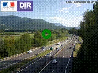 Caméra trafic à Meylan sur la Rocade-Sud de Grenoble en direction d'Aix-en-Provence