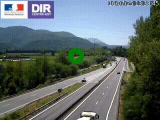 Caméra trafic à Meylan sur la Rocade-Sud de Grenoble en direction d'Aix-en-Provence