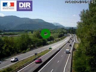 Caméra trafic à Meylan sur la Rocade-Sud de Grenoble en direction d'Aix-en-Provence