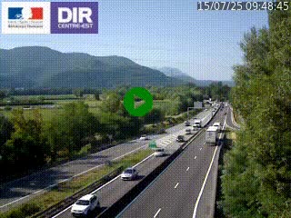 Caméra trafic à Meylan sur la Rocade-Sud de Grenoble en direction d'Aix-en-Provence