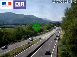 Caméra trafic à Meylan sur la Rocade-Sud de Grenoble en direction d'Aix-en-Provence
