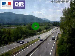 Caméra trafic à Meylan sur la Rocade-Sud de Grenoble en direction d'Aix-en-Provence