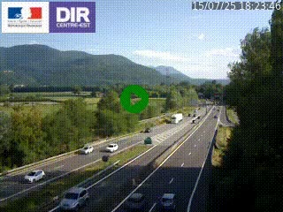 Caméra trafic à Meylan sur la Rocade-Sud de Grenoble en direction d'Aix-en-Provence