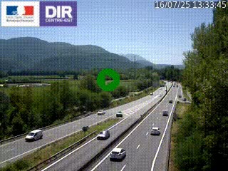 Caméra trafic à Meylan sur la Rocade-Sud de Grenoble en direction d'Aix-en-Provence