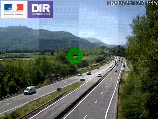 Caméra trafic à Meylan sur la Rocade-Sud de Grenoble en direction d'Aix-en-Provence