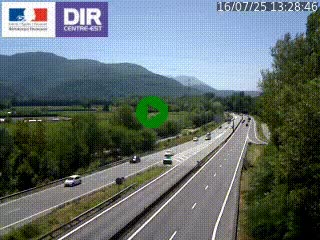 Caméra trafic à Meylan sur la Rocade-Sud de Grenoble en direction d'Aix-en-Provence
