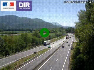 Caméra trafic à Meylan sur la Rocade-Sud de Grenoble en direction d'Aix-en-Provence