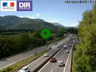 Caméra trafic à Meylan sur la Rocade-Sud de Grenoble en direction d'Aix-en-Provence
