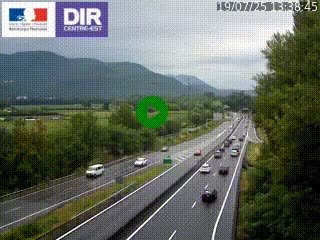 Caméra trafic à Meylan sur la Rocade-Sud de Grenoble en direction d'Aix-en-Provence