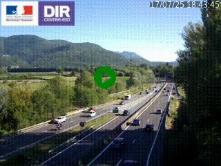 Caméra trafic à Meylan sur la Rocade-Sud de Grenoble en direction d'Aix-en-Provence
