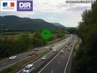 Caméra trafic à Meylan sur la Rocade-Sud de Grenoble en direction d'Aix-en-Provence
