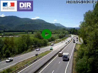 Caméra trafic à Meylan sur la Rocade-Sud de Grenoble en direction d'Aix-en-Provence