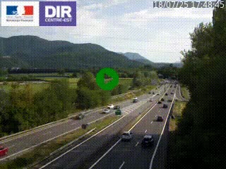Caméra trafic à Meylan sur la Rocade-Sud de Grenoble en direction d'Aix-en-Provence
