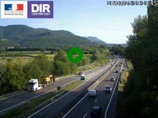 Caméra trafic à Meylan sur la Rocade-Sud de Grenoble en direction d'Aix-en-Provence