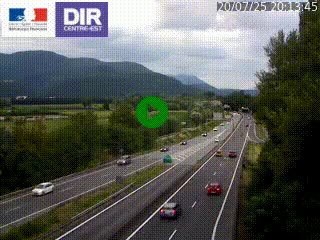 Caméra trafic à Meylan sur la Rocade-Sud de Grenoble en direction d'Aix-en-Provence