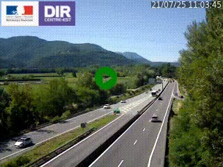 Caméra trafic à Meylan sur la Rocade-Sud de Grenoble en direction d'Aix-en-Provence