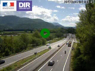 Caméra trafic à Meylan sur la Rocade-Sud de Grenoble en direction d'Aix-en-Provence